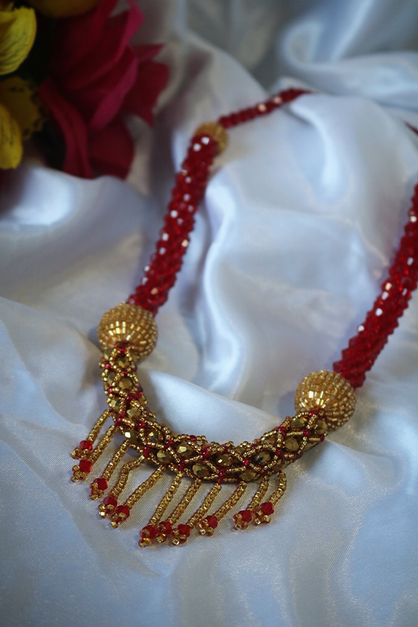 Glass Beaded Necklace Teej Special