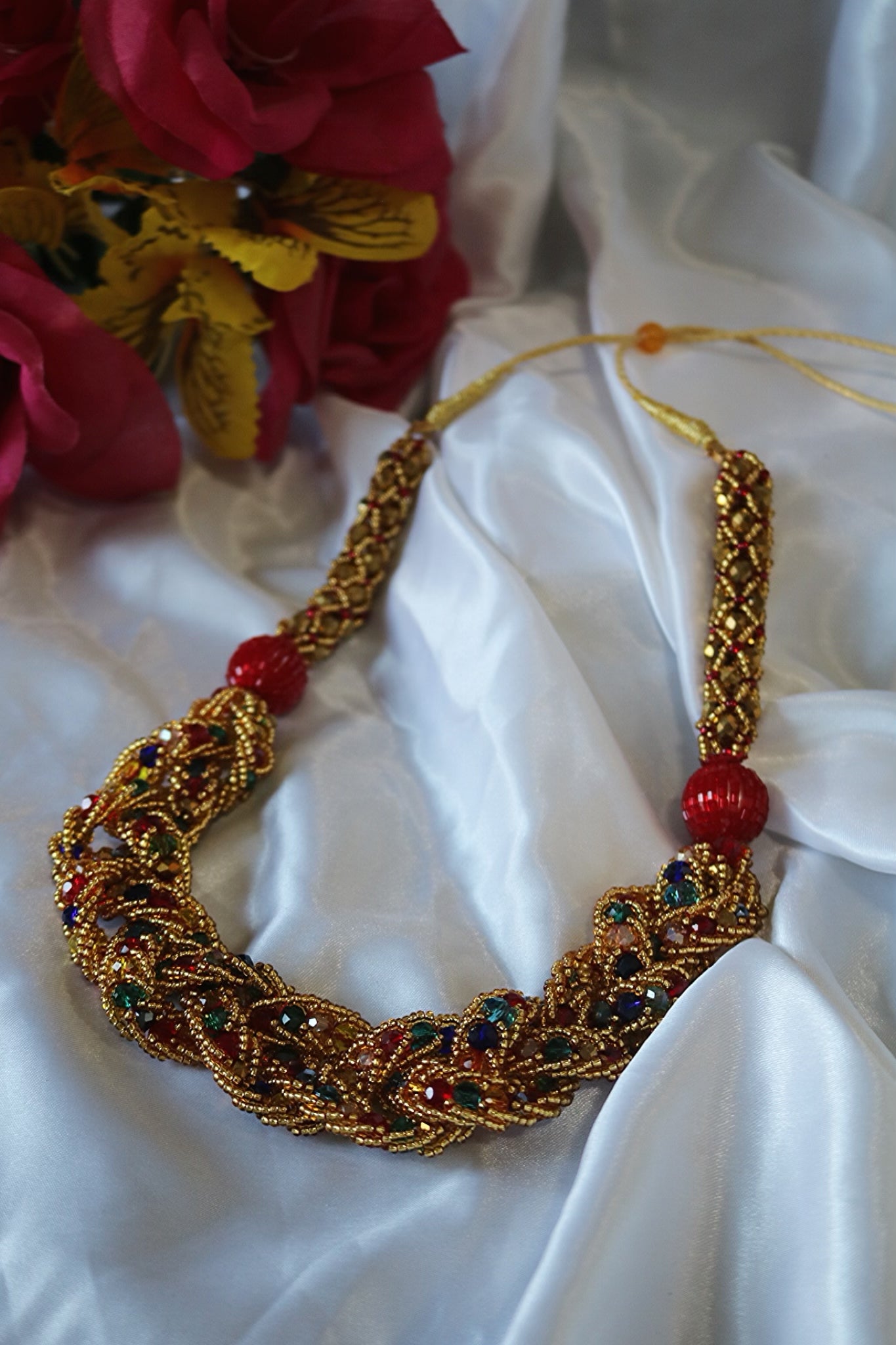 Glass Beaded Necklace Teej Special