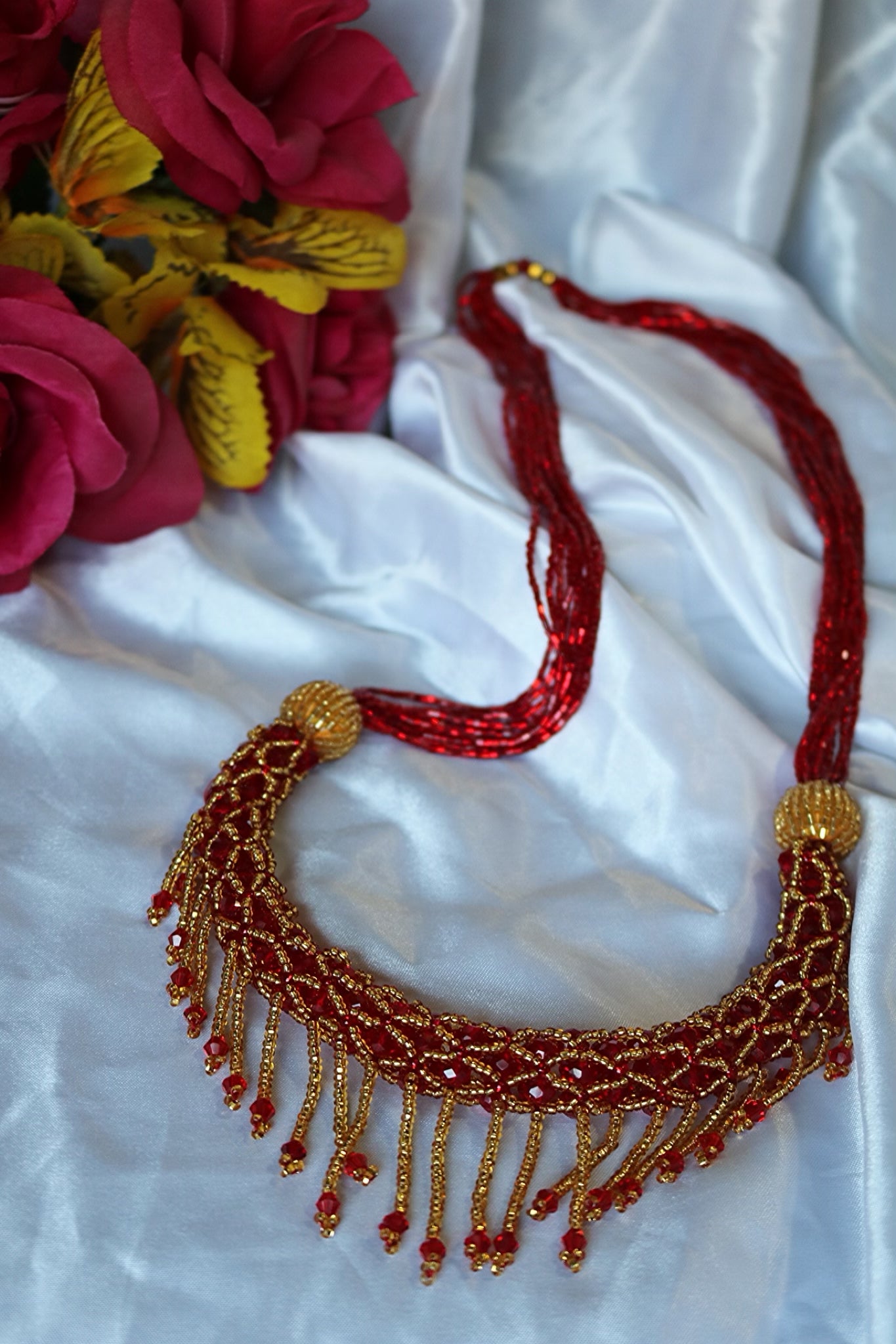 Glass Beaded Necklace Teej Special