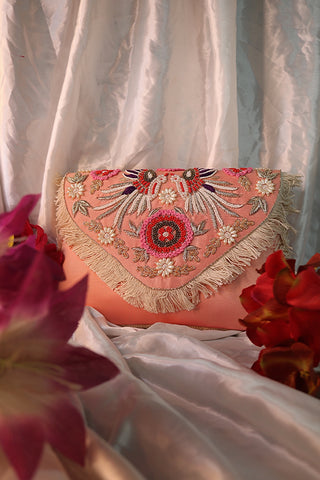 Shramya Elegant Floral Hand Embroidery Envelope Party Clutch - Stylish Evening Bag