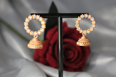 Shramya Peach Christmas Wreath Earring