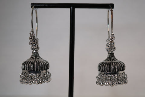 Shramya Oxidized Vintage Ethnic Bohemia Boho Bell Tassel Earrings