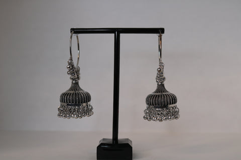 Shramya Oxidized Vintage Ethnic Bohemia Boho Bell Tassel Earrings