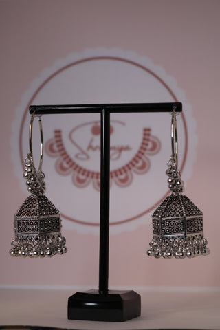 Shramya Classic Dangling German Silver Oxidized Traditional Earrings