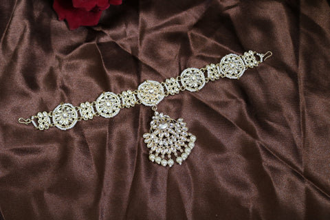 Pearl Sheeshphool Maang Tikka Hair Accessories For Women