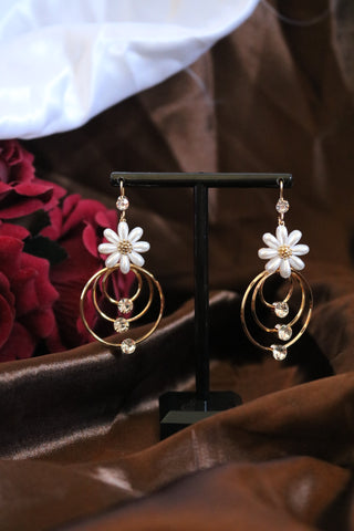 Shramya Flower Earrings Tiered Dangle Earrings