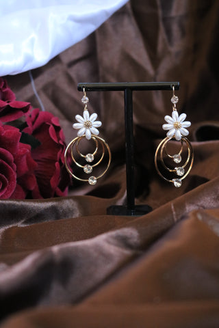 Shramya Flower Earrings Tiered Dangle Earrings