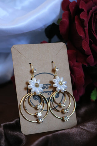 Shramya Flower Earrings Tiered Dangle Earrings