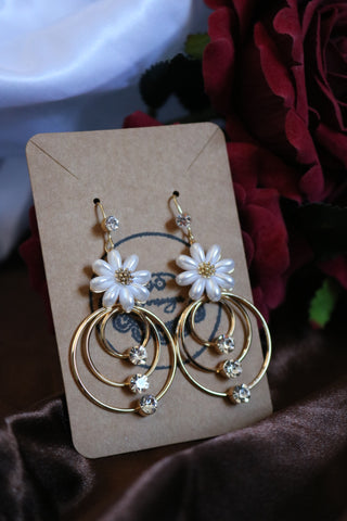 Shramya Flower Earrings Tiered Dangle Earrings