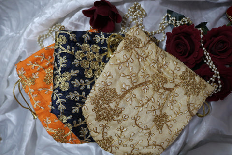 Shramya Handmade Embroidered Potli Bag