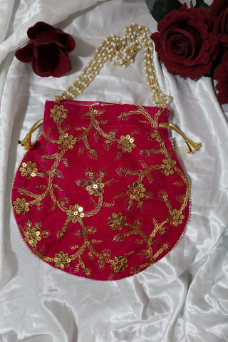 Shramya Handmade Embroidered Traditional Potli Bag