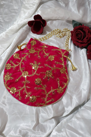 Shramya Handmade Embroidered Traditional Potli Bag