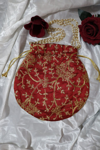 Shramya Handmade Embroidered Traditional Potli Bag