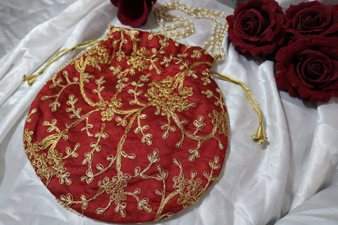 Shramya Handmade Embroidered Traditional Potli Bag