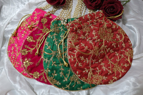 Shramya Handmade Embroidered Traditional Potli Bag