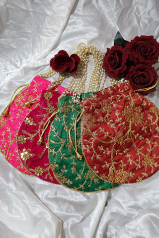 Shramya Handmade Embroidered Traditional Potli Bag