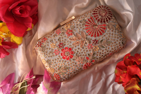 Shramya Hand-Embroidered Evening Clutch Purse - Elegant Handbag