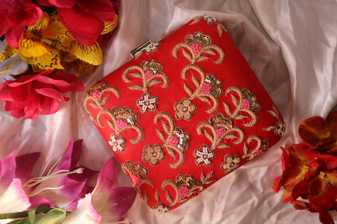 Shramya Hand Embroidery Square Clutch