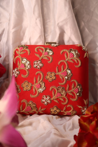 Shramya Hand Embroidery Square Clutch