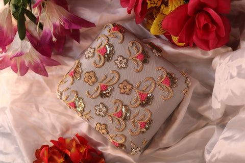 Shramya Hand Embroidery Square Clutch