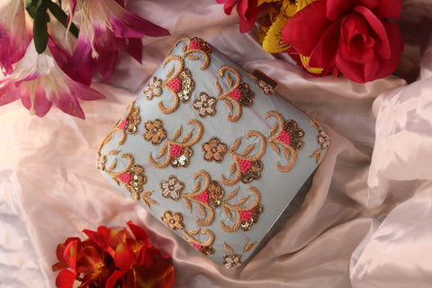 Shramya Hand Embroidery Square Clutch