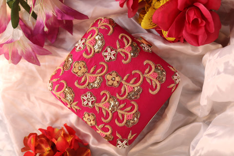 Shramya Hand Embroidery Square Clutch