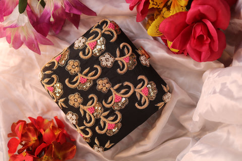 Shramya Hand Embroidery Square Clutch