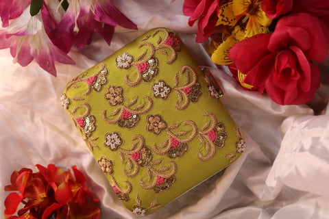 Shramya Hand Embroidery Square Clutch