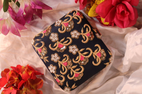 Shramya Hand Embroidery Square Clutch