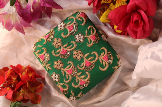 Shramya Hand Embroidery Square Clutch