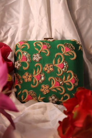 Shramya Hand Embroidery Square Clutch