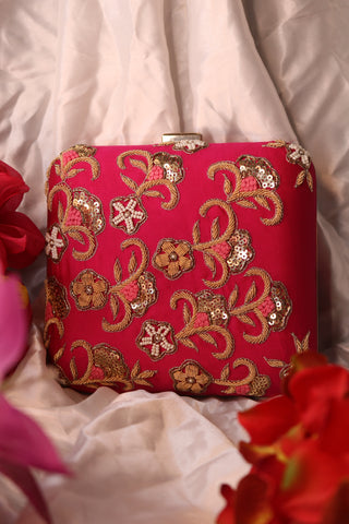 Shramya Hand Embroidery Square Clutch