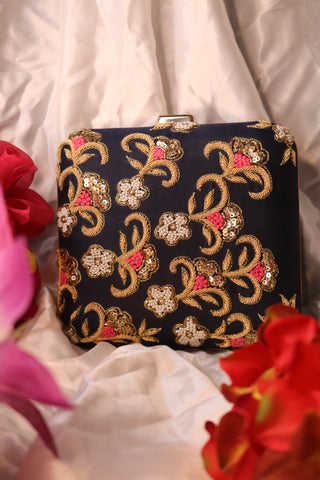 Shramya Hand Embroidery Square Clutch