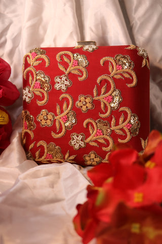 Shramya Hand Embroidery Square Clutch