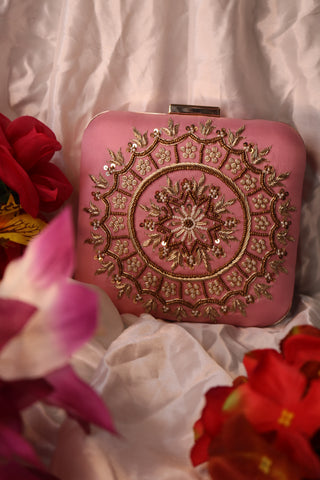 Shramya Hand Embroidery Mandala Square Clutch Purses