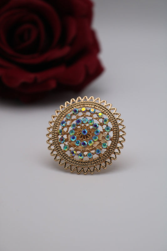 Shramya gold-plated Rhinestone Ring