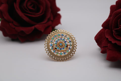 Shramya gold-plated Rhinestone Ring