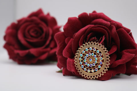 Shramya gold-plated Rhinestone Ring