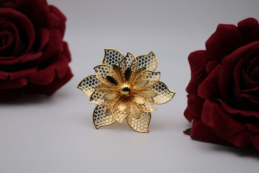 Shramya gold-plated Flower Ring