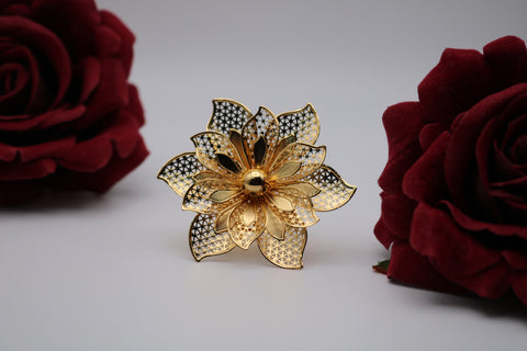 Shramya gold-plated Flower Ring