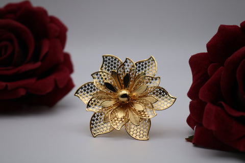 Shramya gold-plated Flower Ring