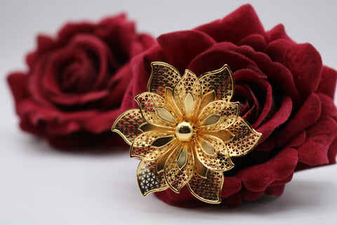 Shramya gold-plated Flower Ring