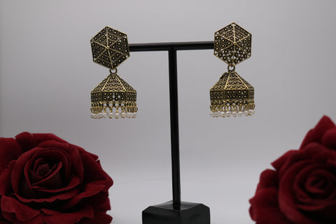 Shramya Hexagon Gold-plated Traditional Earring