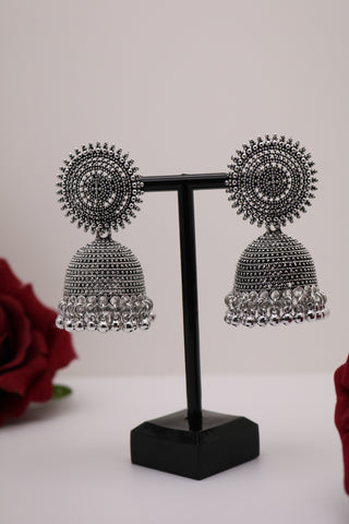 Shramya Traditional Silver Jhumki Earring