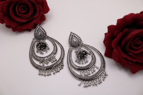 Shramya German Silver Big Chandbali Earring