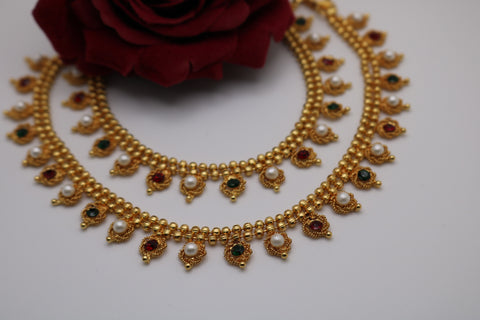 Shramya Gold-plated Multi-colored Anklet/Payal