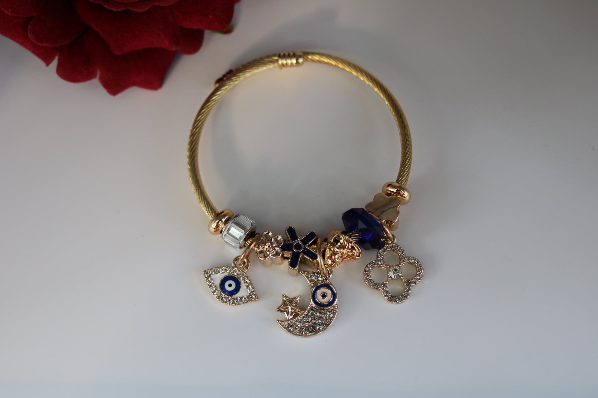 bracelet with evil eye charm