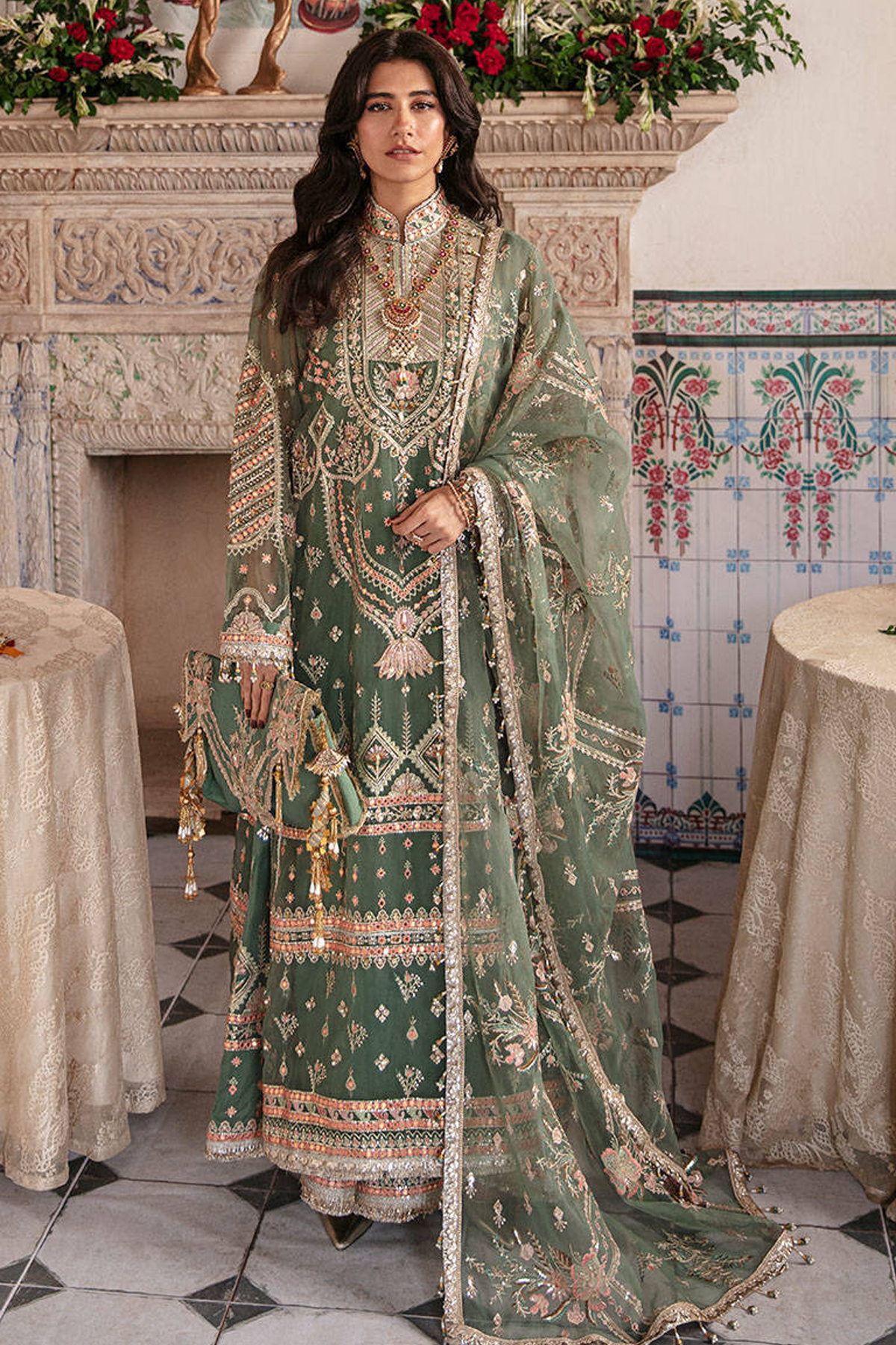 Mohsin Naveed Ranjha – SYRAH YOUSAF Organza Sage Green