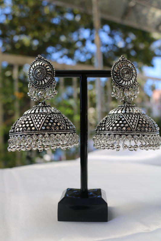 Shramya Oxidized Earrings/ Big Jhumka earrings