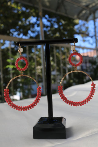 Shramya Multi-Colored Beaded Hoop Earring